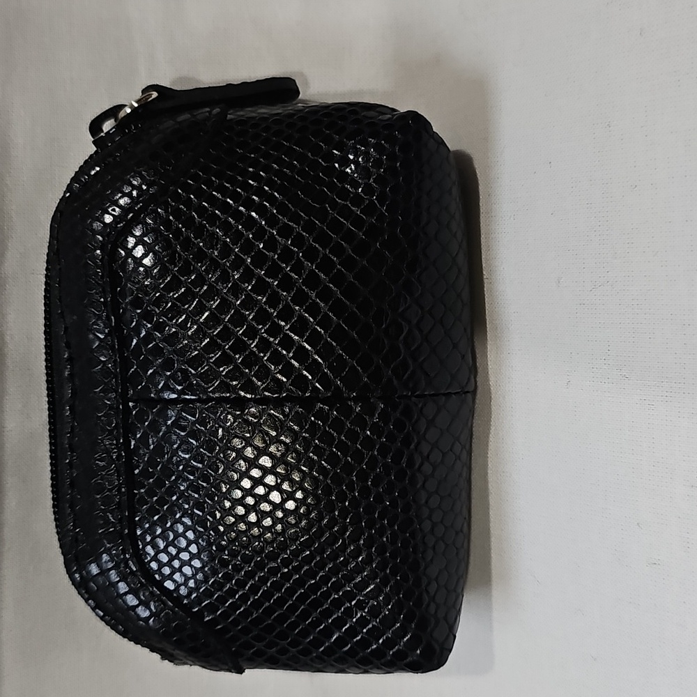 Brighton Black Leather Python Snakeskin Mini Wall… - image 2